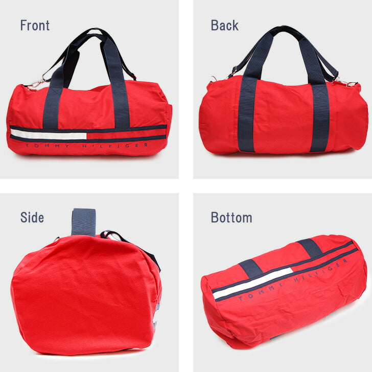 TOMMY HILFIGER トミーヒルフィガー 6943971 GINO HAPBOR POINT DUFFLE CANVAS BAG ダッフルバック ショルダー 斜め掛け バッグ ロゴ ボストンバッグ ネイビー レッド ブラック メンズ レディース 旅行 修学旅行 1泊 2泊 部活 スポーツ 合宿