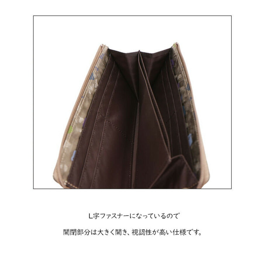 NATURAL BAG ナチュラルバッグ NBランダム 長財布 7122 L字ファスナー レディース マットブラック ブラック ブロンド 茶 黒 軽量 コンパクト 薄型 家計用 個人用 普段使い お出かけ 小旅行 日本製 撥水加工 高級感 エレガント 母の日 敬老の日 プレゼント 贈り物 ギフト