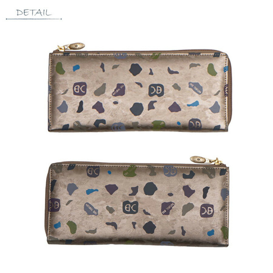NATURAL BAG ナチュラルバッグ NBランダム 長財布 7122 L字ファスナー レディース マットブラック ブラック ブロンド 茶 黒 軽量 コンパクト 薄型 家計用 個人用 普段使い お出かけ 小旅行 日本製 撥水加工 高級感 エレガント 母の日 敬老の日 プレゼント 贈り物 ギフト