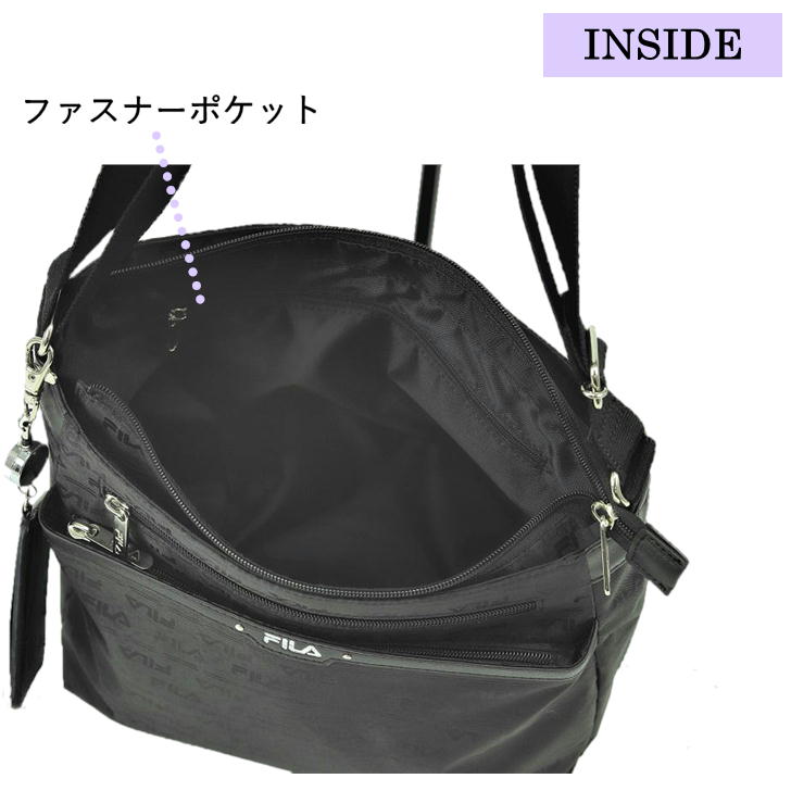 【レターパック配送/時間指定不可】FILA フィラ  フラワーシリーズ ジャガード 薄マチ ショルダー 斜め掛け 肩掛け 7691 パスケース 鞄 超軽量 レディース プレゼント おしゃれ 人気 ギフト ラッピング 母の日 送料無料