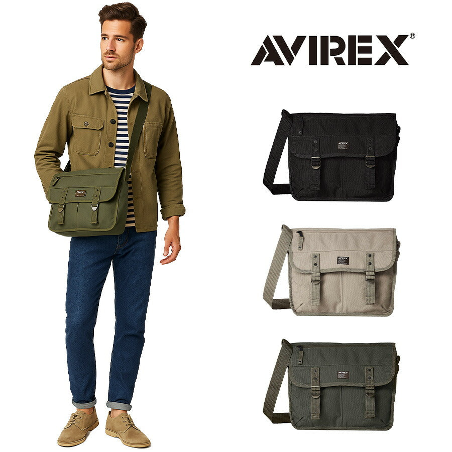 AVIREX　アビレックス　AVX3523　イーグルシリーズ　EAGLE　ショルダーバッグ　メッセンジャーバッグ　ミリタリー　鞄　 迷彩　軽量　アウトドア 撥水 キャンバス　タウン　レジャー　父の日」　プレゼント　おしゃれ　人気