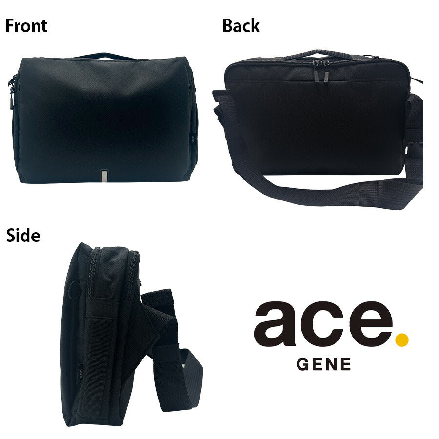 【ace.GENE】62882 ハンスリーSD ショルダーバッグ 斜め掛け かばん カバン 鞄 バッグ シンプル エースジーン ブラック ネイビー 使いやすい お出かけ 普段使い 日常 ビジネス 通勤 通学 ユニセックス