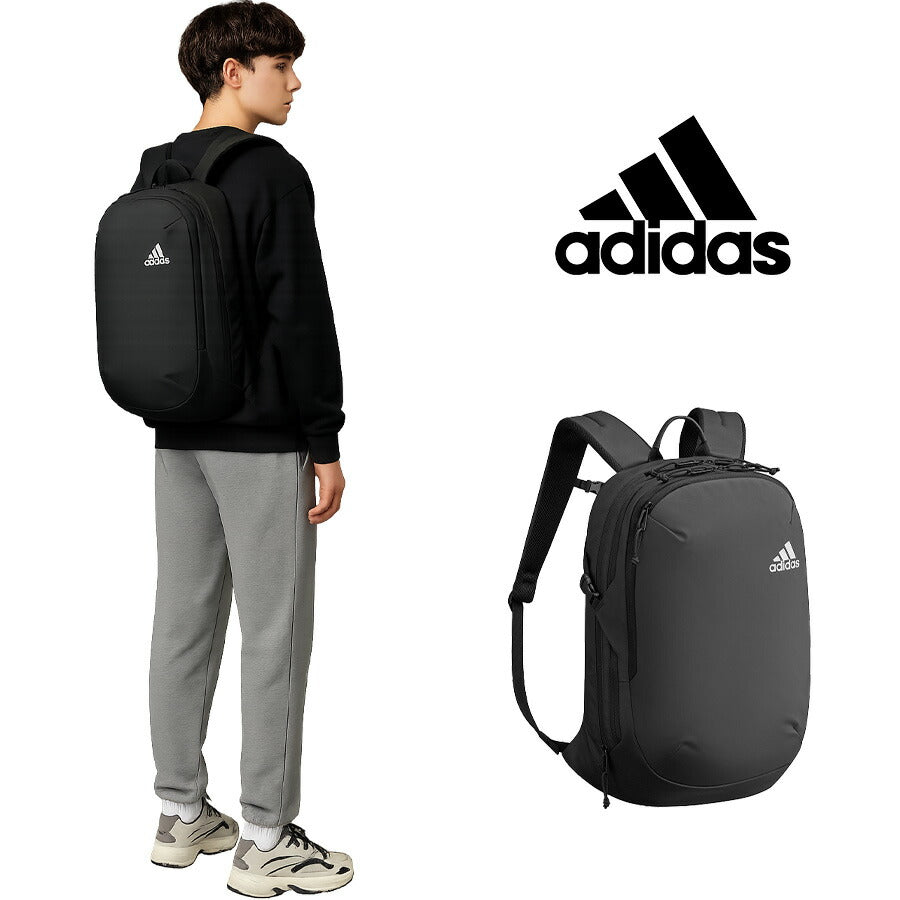 【adidas】 リュック 大容量 68054 グレン 26-33L 拡張機能 リュックサック バックパック 通学 通勤 学生 かばん カバン 鞄 ユニセックス ギフト ブラック