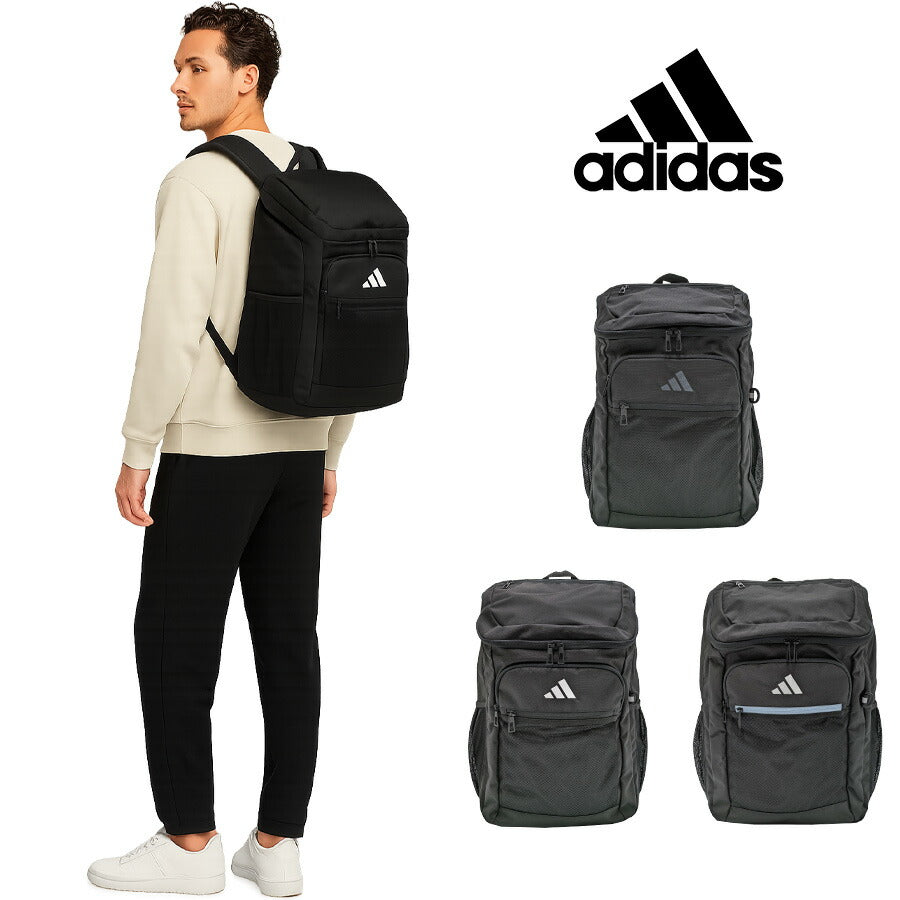 【adidas】 リュック 大容量 68562 リューベック 35L リュックサック ボックス型 かばん バッグ 通学 学生 スクール ユニセックス ギフト プレゼント ブラック