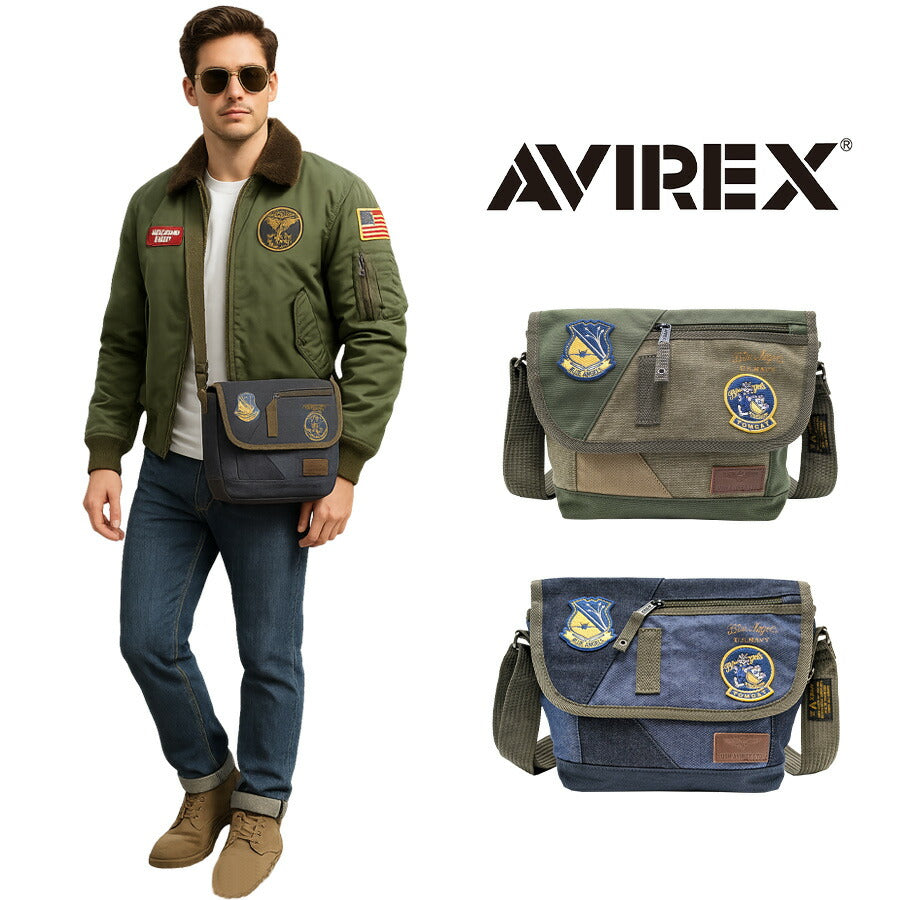【AVIREX】AVX3520K トップガン フラップショルダー メンズ かばん 鞄 カバン バッグ 斜め掛け アビレックス カーキ ノウコン ミリタリー 使いやすい 普段使い おしゃれ かっこいい プレゼント ギフト 父の日 敬老の日