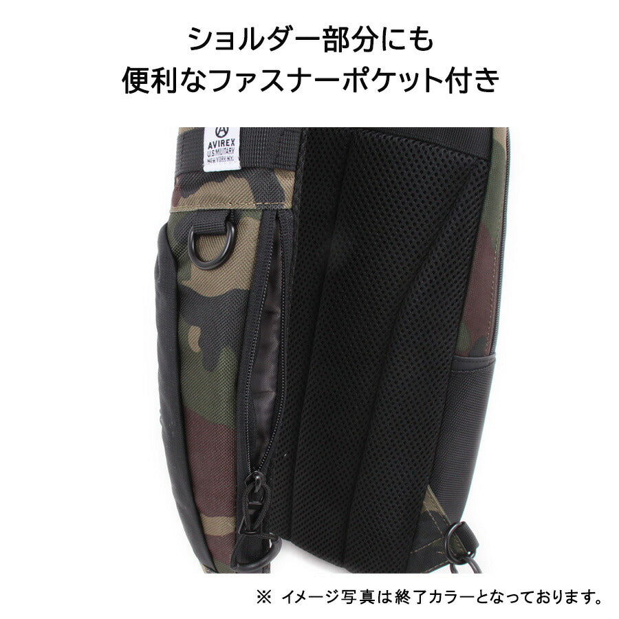 AVIREX ax2051 ソリッド ショルダーバッグ 斜め掛け 鞄 カバン かばん バッグ 普段使い 使いやすい ミリタリー メンズ プレゼント ギフト ブラック 父の日