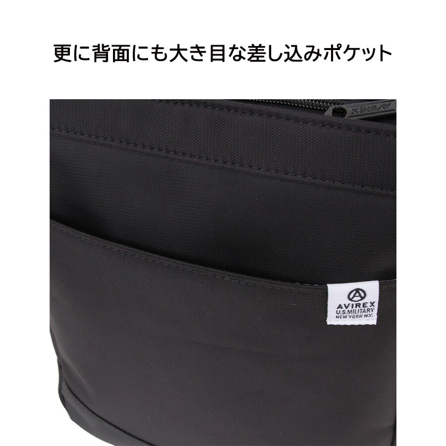 AVIREX ax2055 ソリッド タテ型ショルダーバッグ 斜め掛け 鞄 カバン かばん バッグ 普段使い 使いやすい ミリタリー メンズ プレゼント ギフト ブラック 父の日