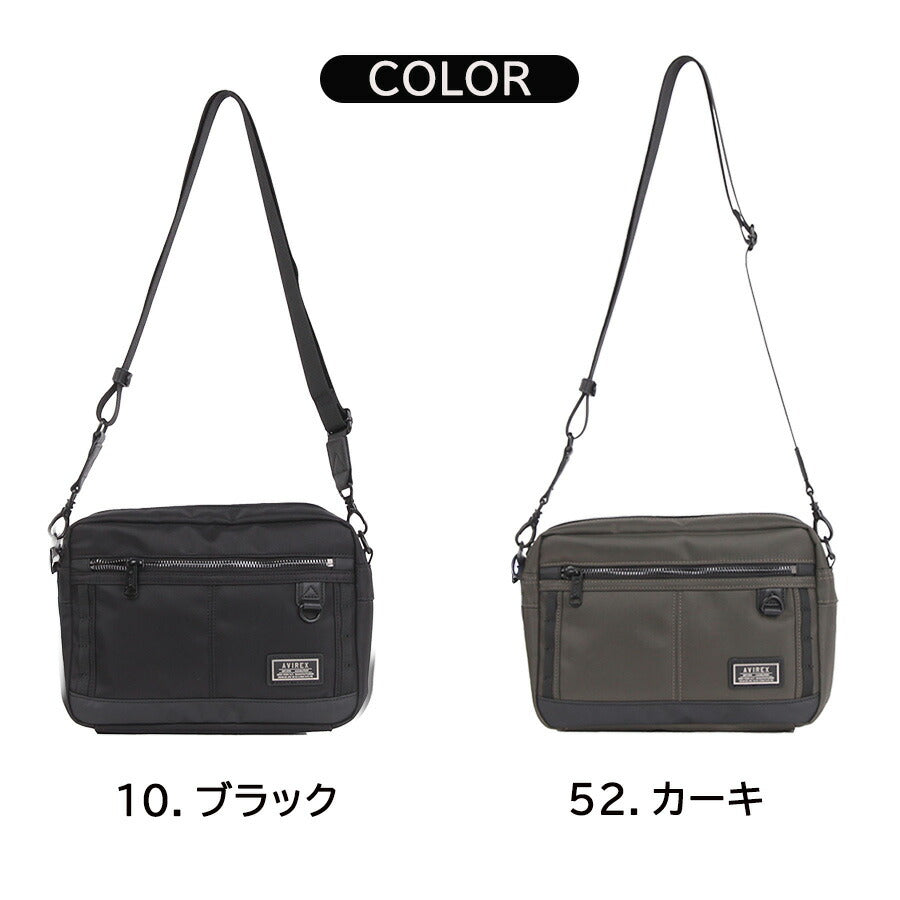 AVIREX ax2056 ソリッド ショルダーバッグ 斜め掛け 鞄 カバン かばん バッグ 普段使い 使いやすい ミリタリー メンズ プレゼント ギフト ブラック 父の日