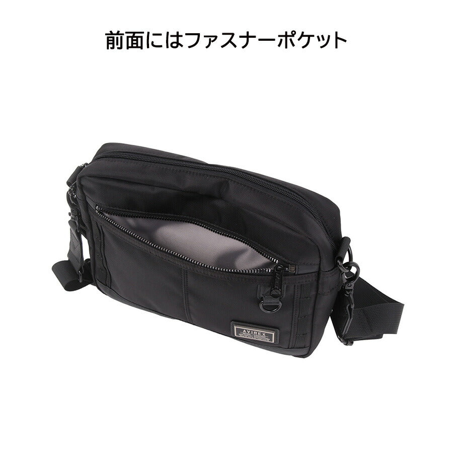 AVIREX ax2056 ソリッド ショルダーバッグ 斜め掛け 鞄 カバン かばん バッグ 普段使い 使いやすい ミリタリー メンズ プレゼント ギフト ブラック 父の日