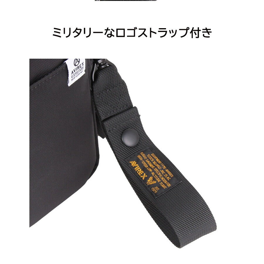 AVIREX ax2056 ソリッド ショルダーバッグ 斜め掛け 鞄 カバン かばん バッグ 普段使い 使いやすい ミリタリー メンズ プレゼント ギフト ブラック 父の日