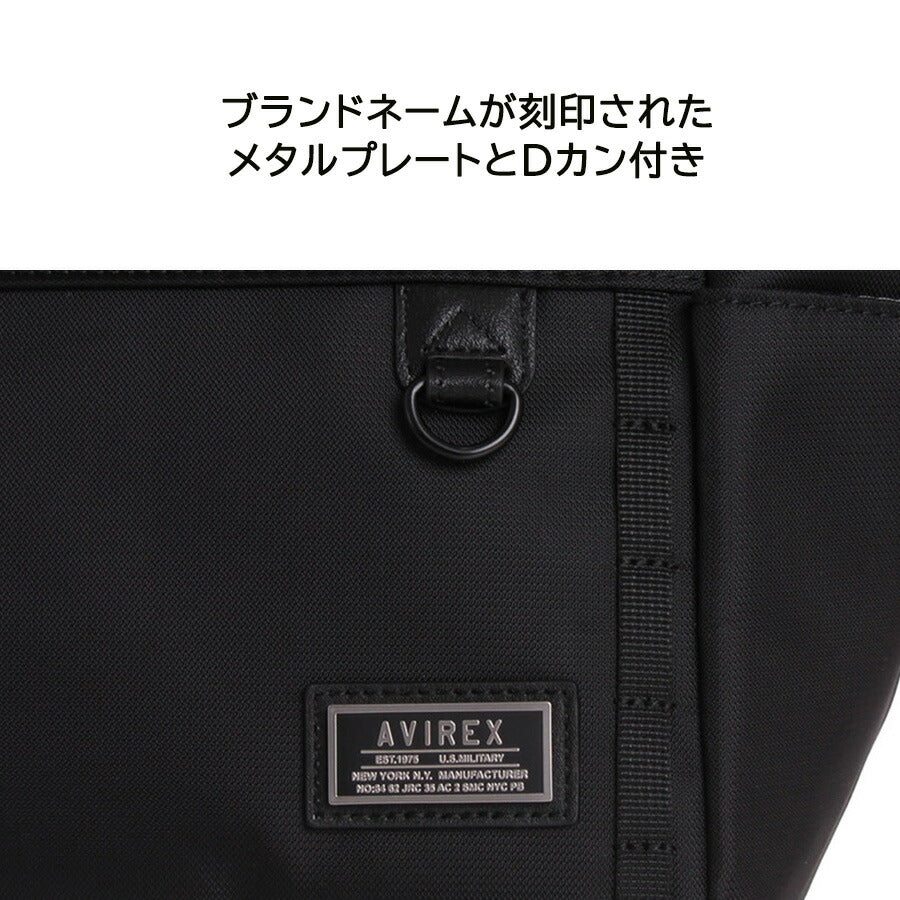 AVIREX ax2057 ソリッド ミニトートバッグ 手持ち 鞄 カバン かばん バッグ 普段使い 使いやすい ミリタリー メンズ プレゼント ギフト ブラック 父の日