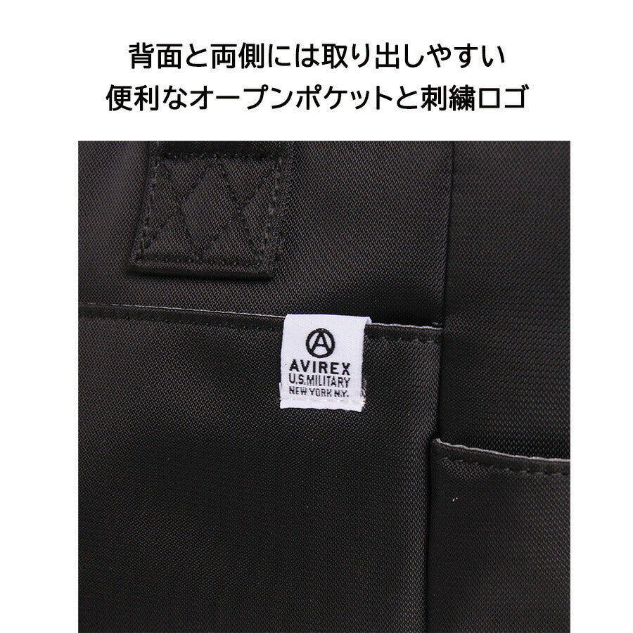 AVIREX ax2057 ソリッド ミニトートバッグ 手持ち 鞄 カバン かばん バッグ 普段使い 使いやすい ミリタリー メンズ プレゼント ギフト ブラック 父の日