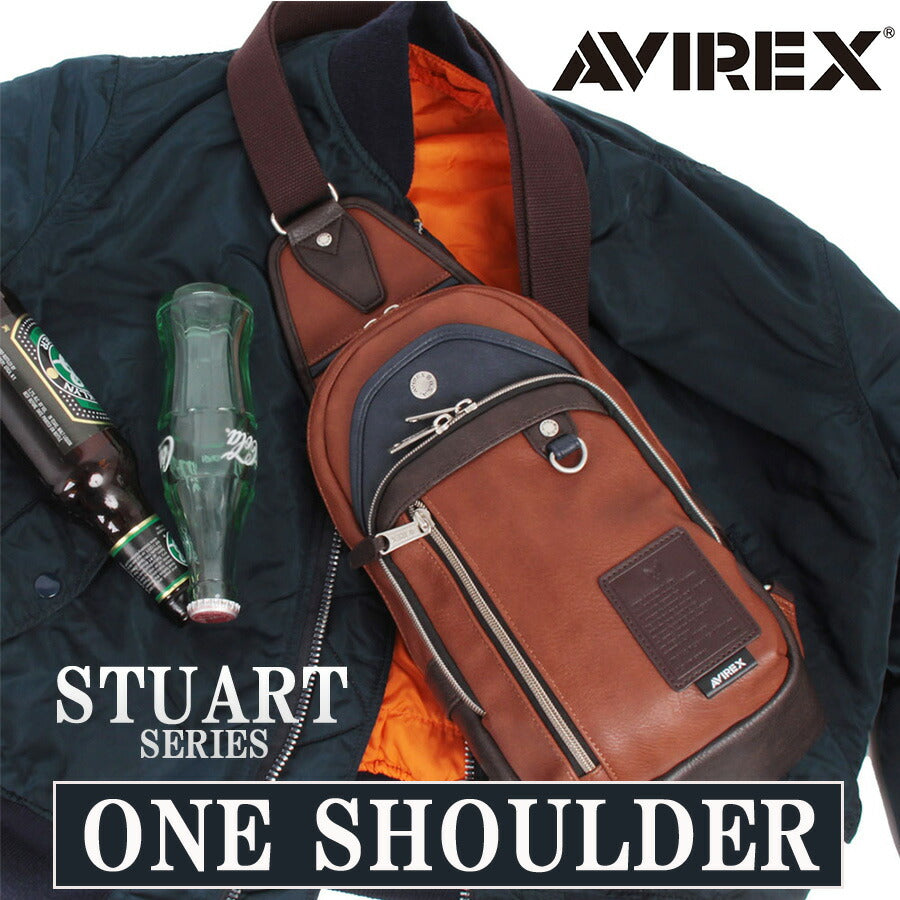 AVIREX ax5001 スチュアート ワンショルダー 斜め掛け 鞄 カバン かばん バッグ 普段使い 使いやすい ミリタリー メンズ プレゼント ギフト ブラック 父の日