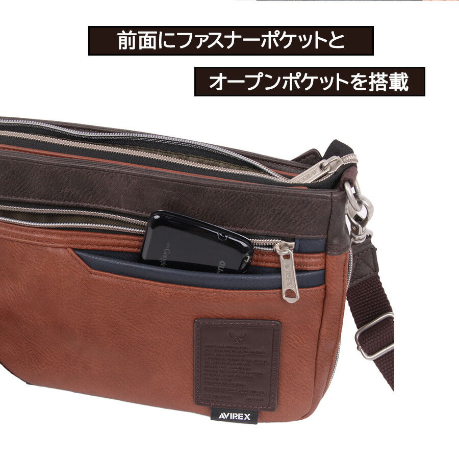AVIREX ax5006 スチュアート ミニショルダー 斜め掛け 鞄 カバン かばん バッグ 普段使い 使いやすい ミリタリー メンズ プレゼント ギフト ブラック 父の日
