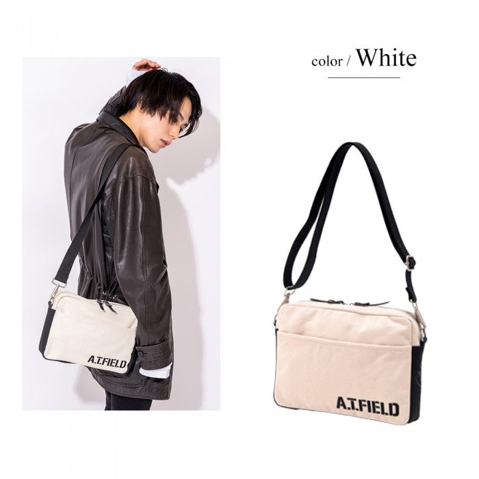 【レターパック配送/日時指定不可】DEVICE×A.T.FIELD　オーガナイズ　2way ショルダーポーチ　ASH20049　エヴァ　斜め掛け　ポーチ　バッグインバッグ　クラッチ　帆布　おしゃれ　人気　送料無料