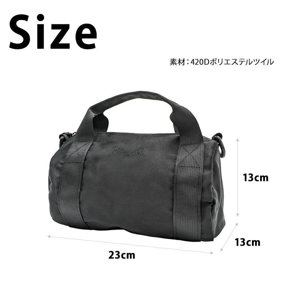 【AIRWALK】 a2351035 ミニボストン かばん バッグ 斜め掛け シンプル コンパクト 大容量 おしゃれ 普段使い 便利 ユニセックス プレゼント ギフト ブラック