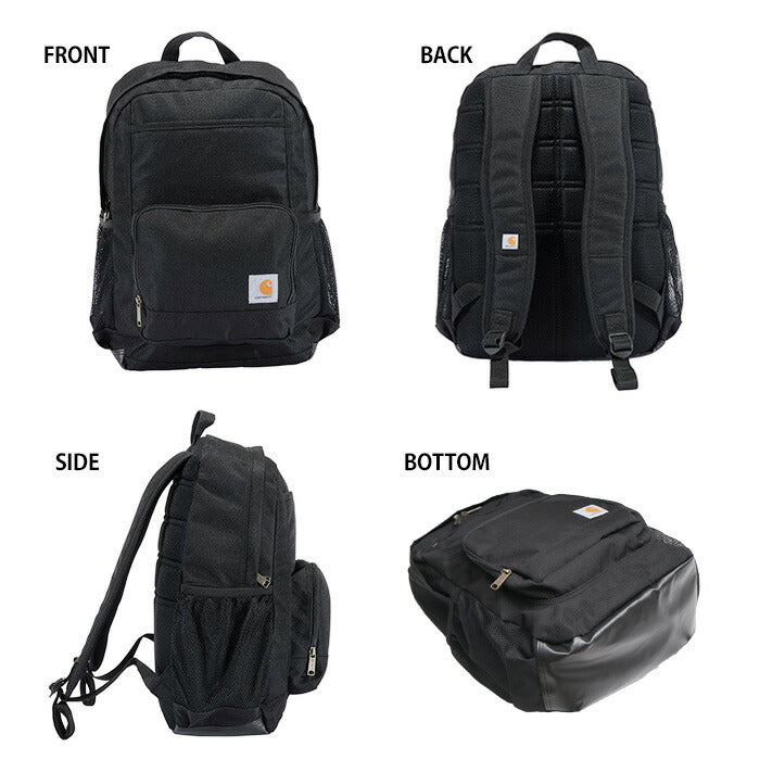 carhartt カーハート 23L バックパック B0000275 Single Compartment Backpack  ノートパソコン 通勤 通学 ジム 部活 スポーツ 合宿  600D ポリエステル 撥水加工 ブラック カーハートブラウン  リュック  カジュアル リュックサック CB0275