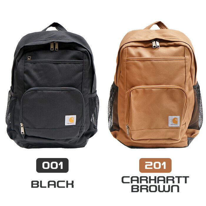 carhartt カーハート 23L バックパック B0000275 Single Compartment Backpack  ノートパソコン 通勤 通学 ジム 部活 スポーツ 合宿  600D ポリエステル 撥水加工 ブラック カーハートブラウン  リュック  カジュアル リュックサック CB0275