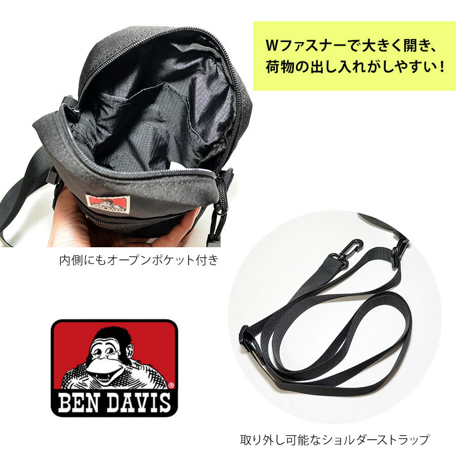 【BEN DAVIS】ショルダー レディース メンズ 斜めがけ 大人 学生 子ども  小さめ コンパクト ブランド