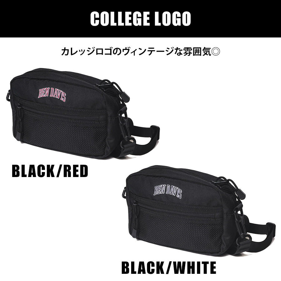 【BEN DAVIS】BDW-9281 ショルダーバッグ かばん 斜め掛け ショルダー スポーティー ストリート ブラック 使いやすい ユニセックス