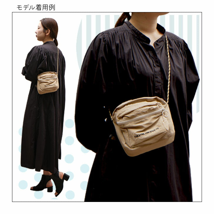 【正規取扱店】THEATRE PRODUCTS シアタープロダクツ スクエアショルダーバッグ BL210399 ショルダー 肩掛け アウトドア レディース オールシーズン ブラック ベージュ SNS 人気 おでかけ おしゃれ かわいい プレゼント 誕生日 お返し お揃い