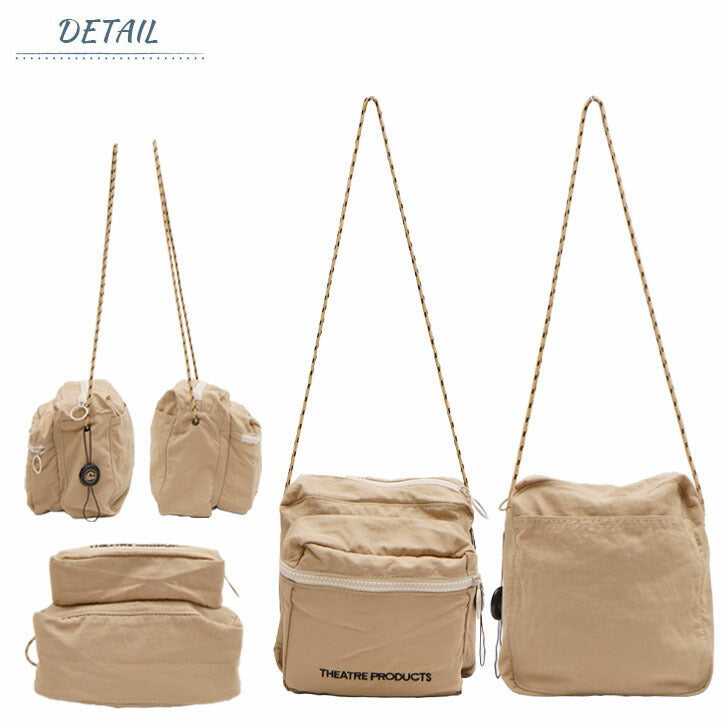 【正規取扱店】THEATRE PRODUCTS シアタープロダクツ スクエアショルダーバッグ BL210399 ショルダー 肩掛け アウトドア レディース オールシーズン ブラック ベージュ SNS 人気 おでかけ おしゃれ かわいい プレゼント 誕生日 お返し お揃い