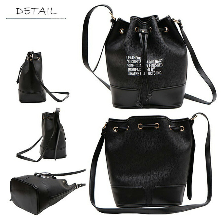 【正規取扱店】THEATRE PRODUCTS シアタープロダクツ  BUCKET SHOULDER BAG バケット ショルダーバッグ  PANFELD M寸 CL220910 レディース オールシーズン 全3色 ブラック ホワイト ブラウン 送料無料 人気