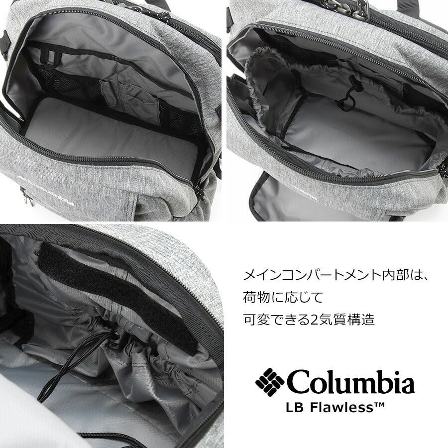 【Columbia】PU8681 LBフローレス 20L バックパック リュック かばん シンプル ブラック 使いやすい お出かけ 普段使い 通学 通勤 ユニセックス 多機能