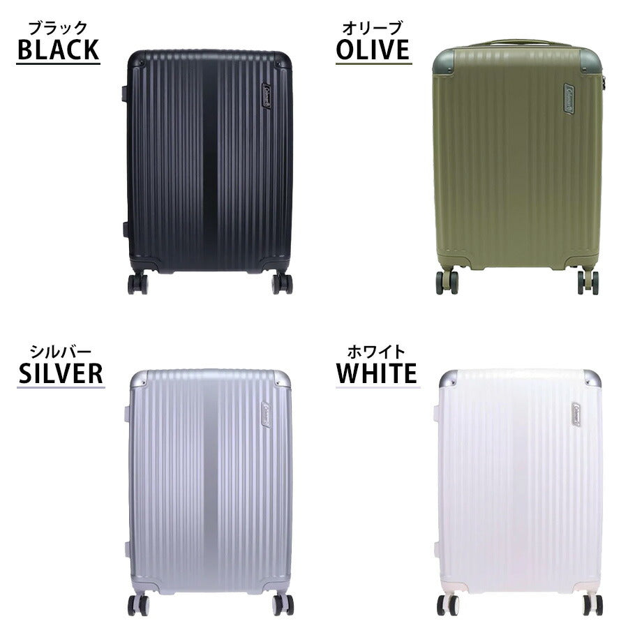 【Coleman】 14-70 PC100 キャリー 60-69L スーツケース 拡張機能付き ダブルホイール ユニセックス 出張 宿泊 旅行 大容量 ジッパータイプ プレゼント ブラック