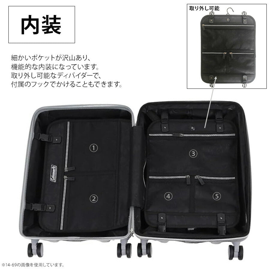 【Coleman】 60001 フレームキャリー 92L スーツケース ダブルホイール TSAロック ユニセックス 出張 宿泊 旅行 大容量 ジッパータイプ プレゼント ブラック