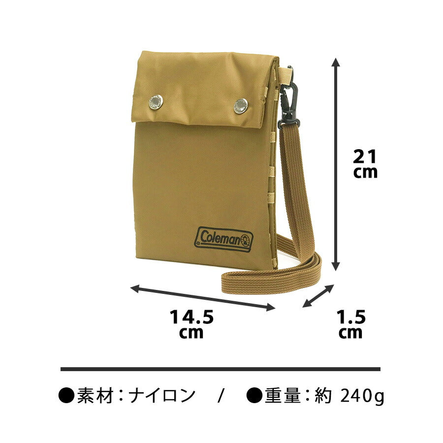 【Coleman】 wk009 ネックポーチ かばん 斜め掛け バッグ シンプル おしゃれ 普段使い 便利 アウトドア ユニセックス プレゼント ギフト フォレストグリーン