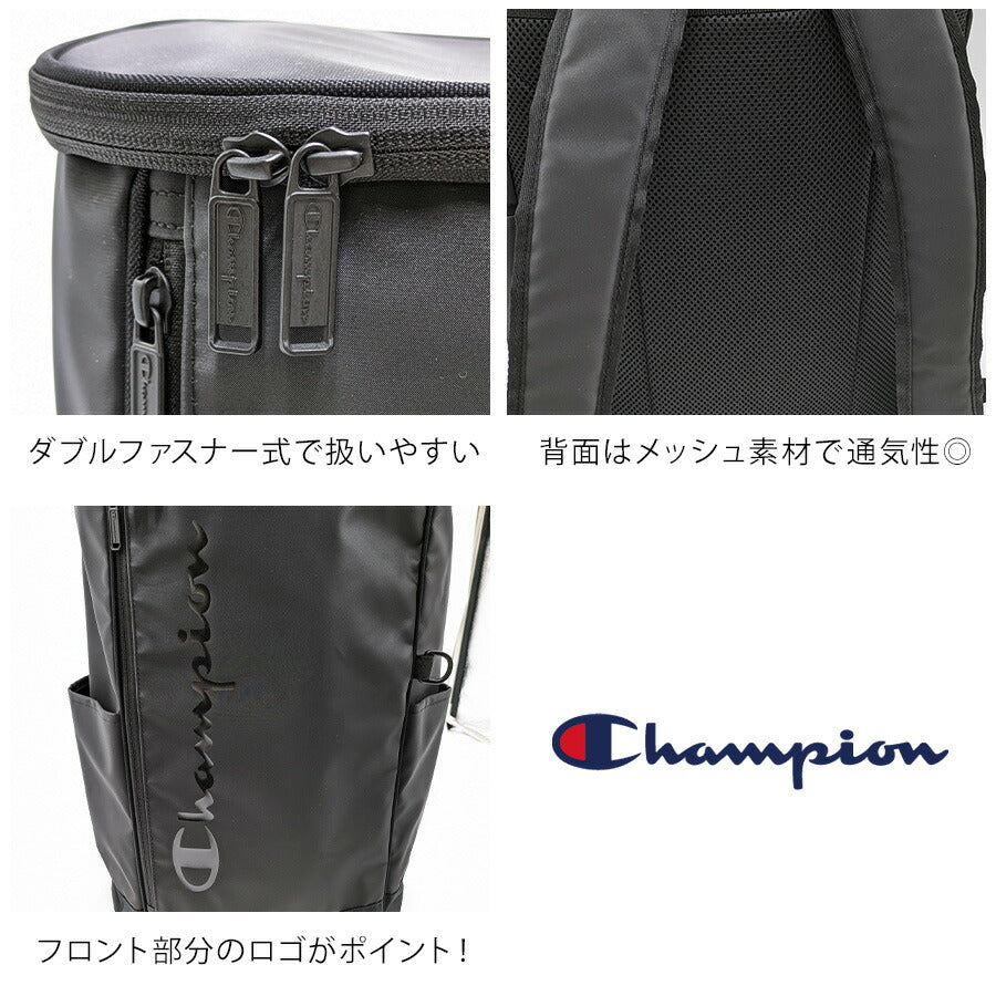 【Champion】リュック 大容量 63972 33L スクエアバックパック リュック 大容量 リュックサック かばん バッグ 通学 部活 中高生 ユニセックス  ギフト プレゼント ブラック