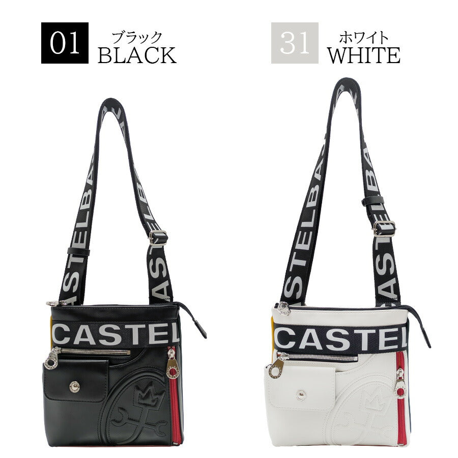 【正規取扱店】【CASTELBAJAC】[ダルトンシリーズ] 026131 ショルダーバッグ 薄マチ 斜め掛け 縦型 かばん ブラック 使いやすい おしゃれ ユニセックス ギフト