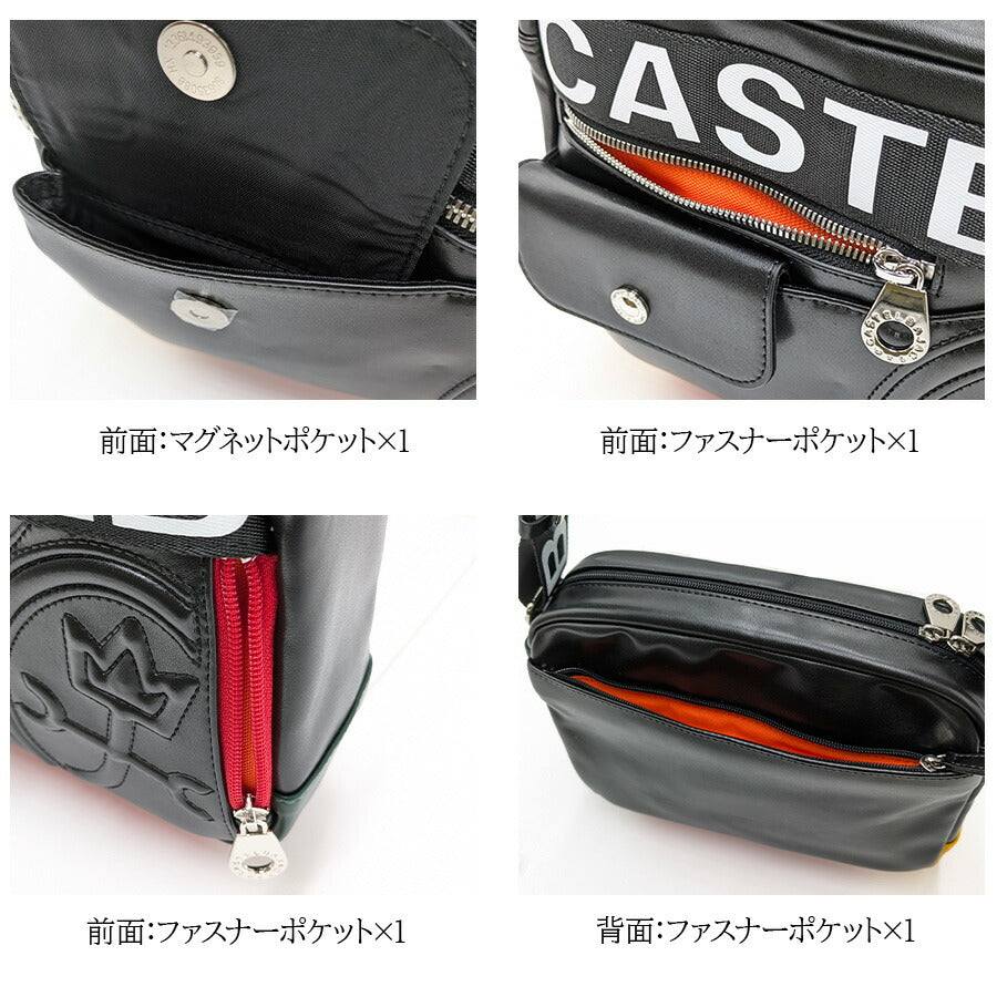 【正規取扱店】【CASTELBAJAC】[ダルトンシリーズ] 026132 横型ショルダーバッグ 斜め掛け かばん カバン 鞄 バッグ シンプル カステルバジャック ブラック ホワイト 使いやすい お出かけ 普段使い おしゃれ ギフト プレゼント