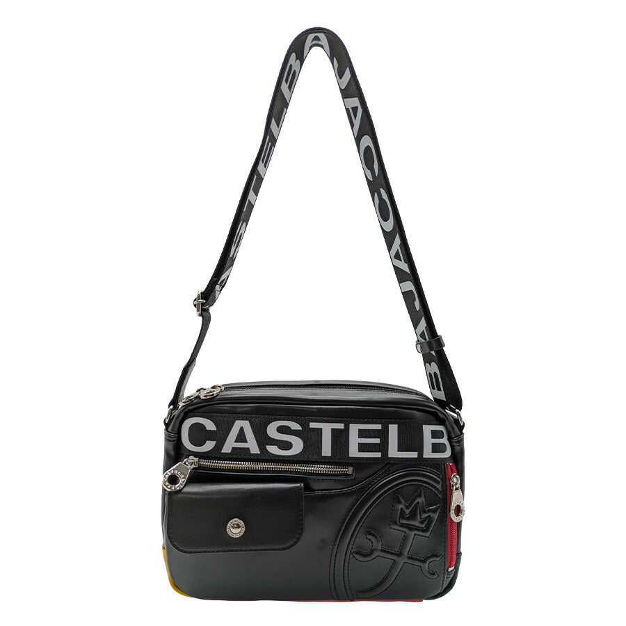 【正規取扱店】【CASTELBAJAC】[ダルトンシリーズ] 026132 横型ショルダーバッグ 斜め掛け かばん カバン 鞄 バッグ シンプル カステルバジャック ブラック ホワイト 使いやすい お出かけ 普段使い おしゃれ ギフト プレゼント