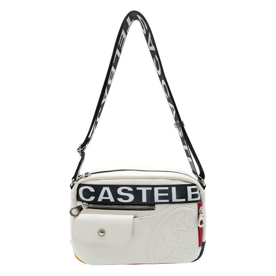【正規取扱店】【CASTELBAJAC】[ダルトンシリーズ] 026132 横型ショルダーバッグ 斜め掛け かばん カバン 鞄 バッグ シンプル カステルバジャック ブラック ホワイト 使いやすい お出かけ 普段使い おしゃれ ギフト プレゼント