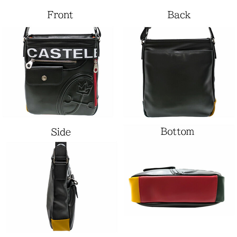 【正規取扱店】【CASTELBAJAC】[ダルトンシリーズ] 026132 タテ型ショルダーバッグ 斜め掛け かばん カバン 鞄 バッグ シンプル カステルバジャック ブラック ホワイト 使いやすい お出かけ 普段使い おしゃれ ギフト プレゼント