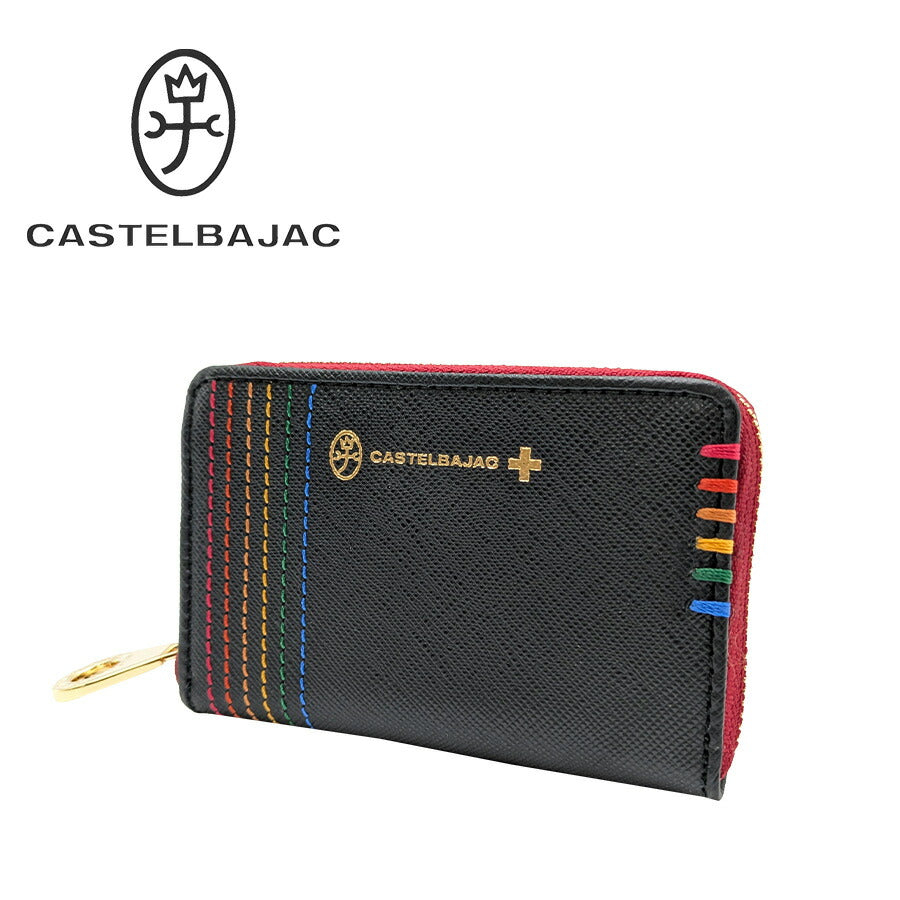 【正規取扱店】【CASTELBAJAC】 [シェストシリーズ] 027681 ミニ財布 コインケース パスケース クリスマス限定色 カステルバジャック ギフト ブラックレッド