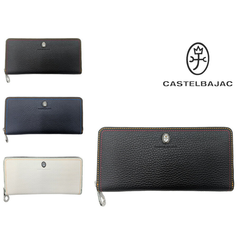 【正規取扱店】【CASTELBAJAC】[スレッドシリーズ] 036625 ラウンド長財布 サイフ ウォレット 革小物 牛革 おしゃれ 普段使い ユニセックス ギフト ブラック