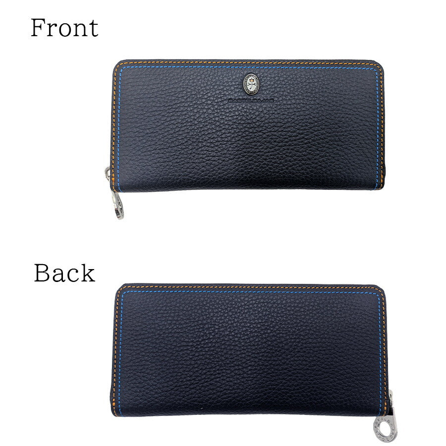 【正規取扱店】【CASTELBAJAC】[スレッドシリーズ] 036625 ラウンド長財布 サイフ ウォレット 革小物 牛革 おしゃれ 普段使い ユニセックス ギフト ブラック