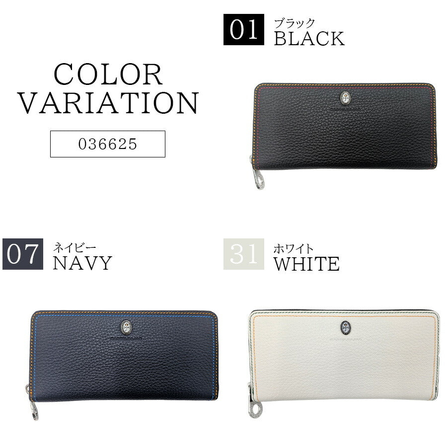 【正規取扱店】【CASTELBAJAC】[スレッドシリーズ] 036625 ラウンド長財布 サイフ ウォレット 革小物 牛革 おしゃれ 普段使い ユニセックス ギフト ブラック