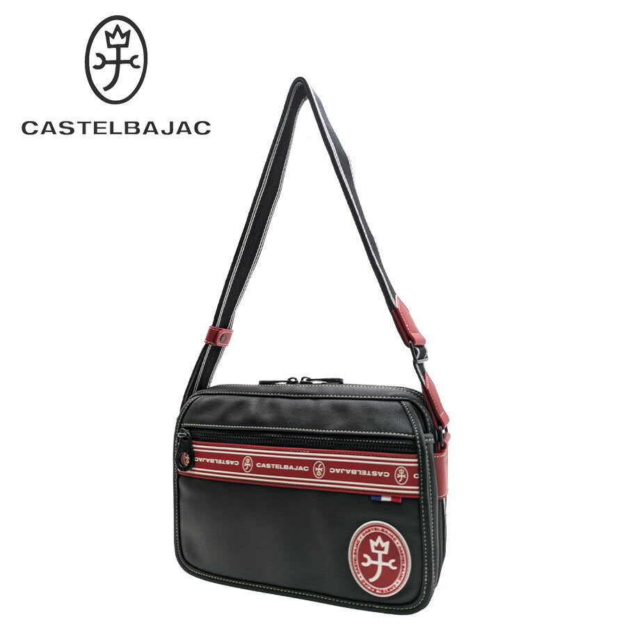 【正規取扱店】【CASTELBAJAC】 [ルックスシリーズ] 049181 横型ショルダー かばん 斜め掛け クリスマス限定色 カステルバジャック ギフト ブラックレッド