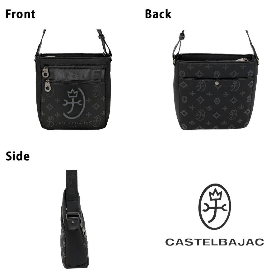 CASTELBAJAC 060152 ウェット ショルダーバッグ 斜め掛け 斜め掛けバッグ かばん 縦型 コンパクト 普段使い ユニセックス メンズ プレゼント ギフト ブラック