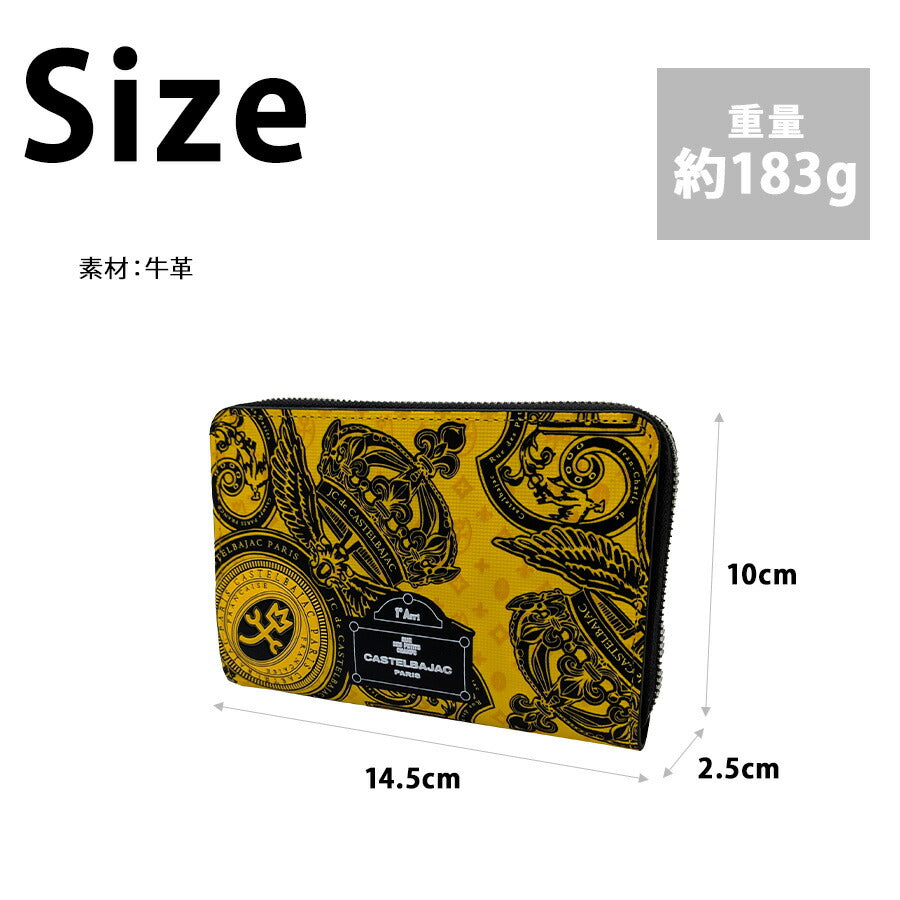 【正規取扱店】【CASTELBAJAC】[ヴェルサシリーズ] 067622 ラウンドファスナー 二つ折り財布 ウォレット 財布 さいふ 牛革 ユニセックス プレゼント ブラック