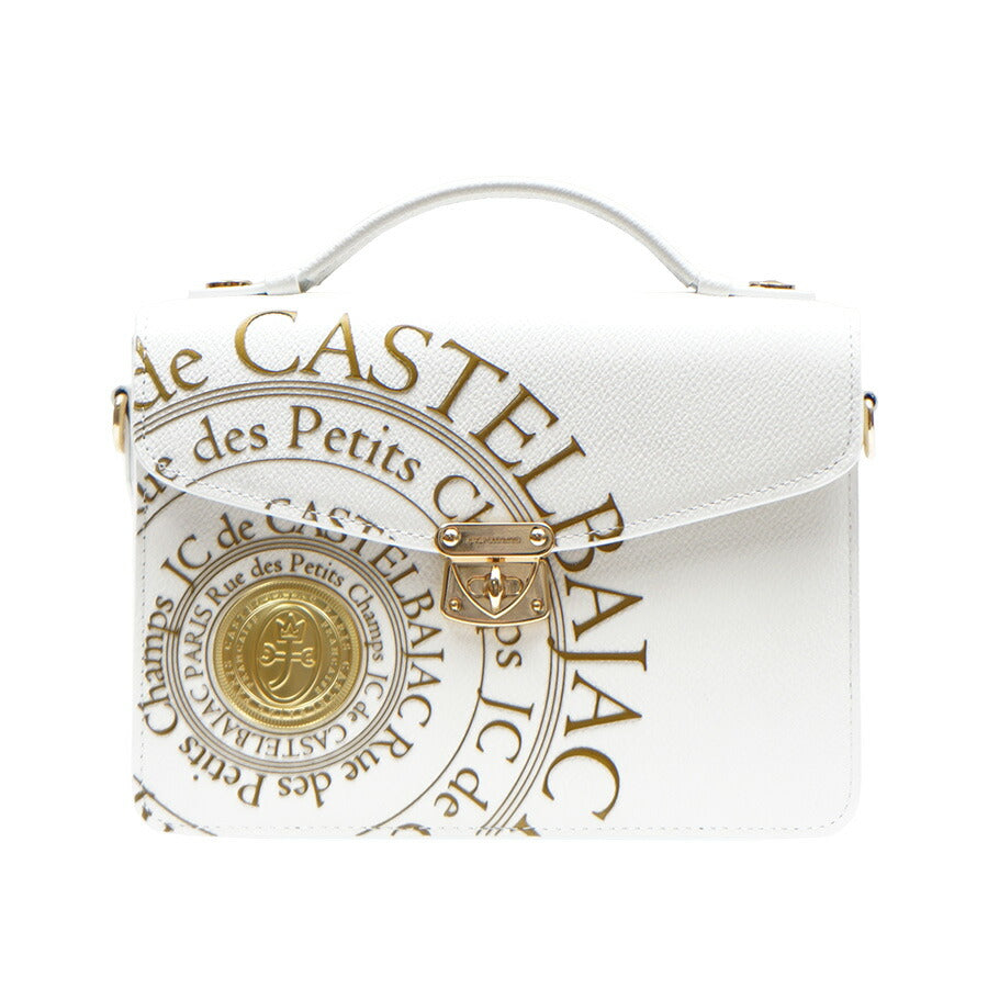 【正規取扱店】【CASTELBAJAC】[プルトンシリーズ] 077224 プルトン かぶせショルダー付きバッグ かばん 斜め掛け カバン 鞄 バッグ ショルダー メンズ 高級 カステルバジャック ブラック ホワイト 牛革 使いやすい かわいい おしゃれ プレゼント ギフト 誕生日