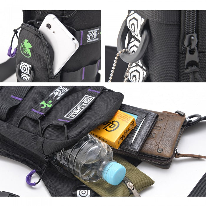 【レターパック配送/日時指定不可】DEVICE 【新世紀エヴァンゲリオンコラボ】DEVICE×A.T.FIELD CORDURA レッグポーチ エヴァ レッグ バッグ ショルダー ボディーバック 自転車 バイクDLN80068