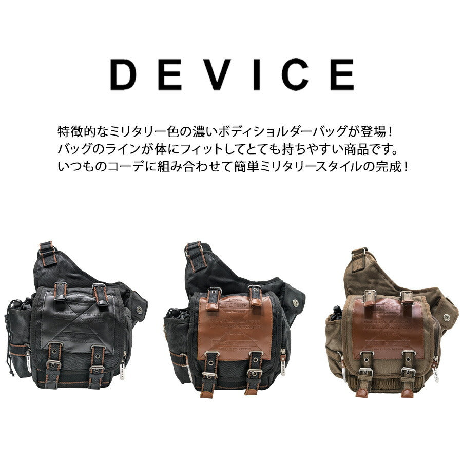 【DEVICE】 ahb17068 Work ボディショルダーバッグ かばん バッグ ワンショルダー 斜め掛け ミリタリー かっこいい メンズ  プレゼント ギフト ブラック