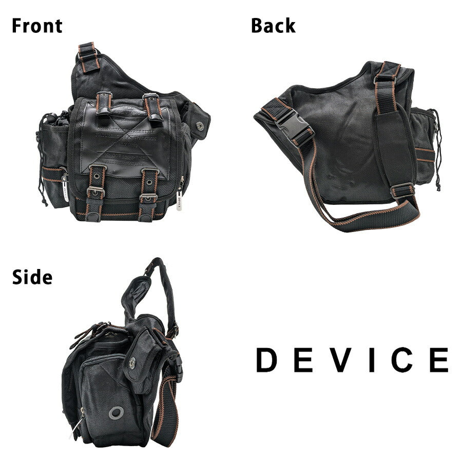 【DEVICE】 ahb17068 Work ボディショルダーバッグ かばん バッグ ワンショルダー 斜め掛け ミリタリー かっこいい メンズ  プレゼント ギフト ブラック