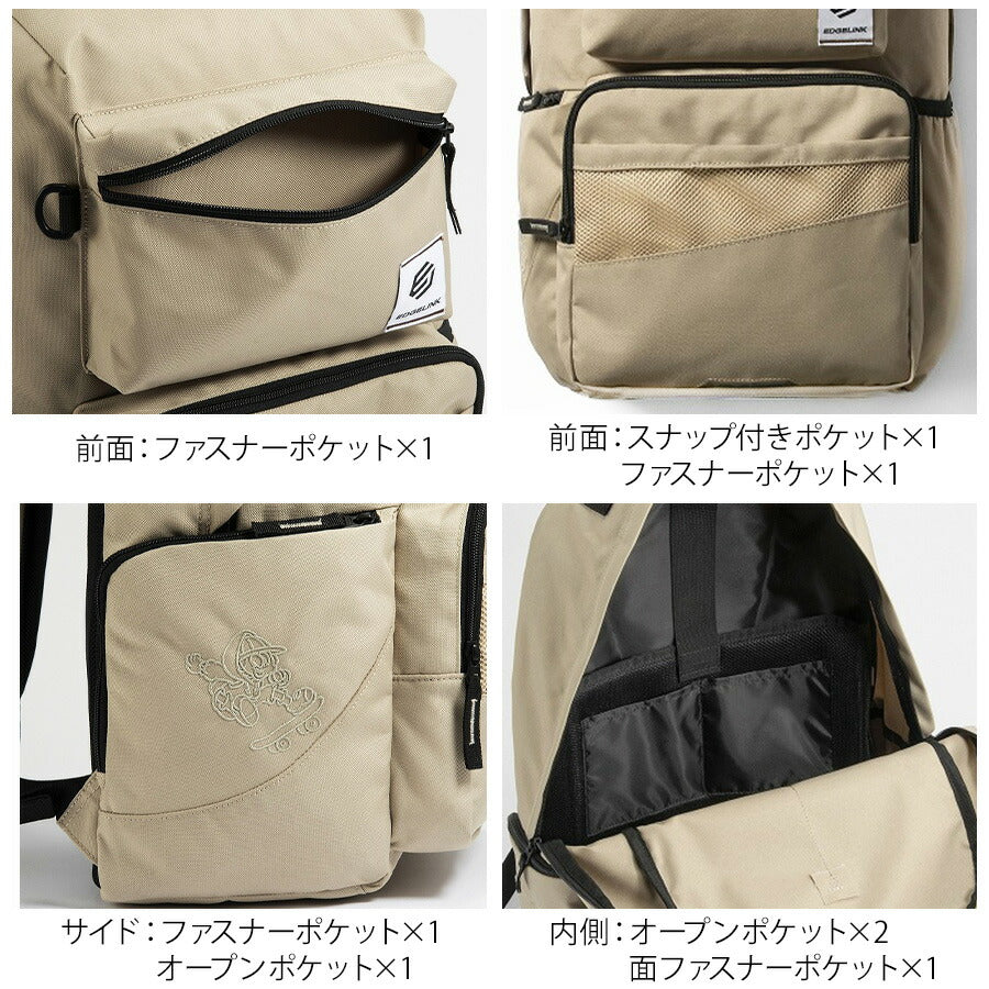 【EDGELINK】 60272 37L バックパック リュック 大容量 通学 中高生 大学生 リュックサック かばん バッグ シンプル ユニセックス  ギフト プレゼント ブラック