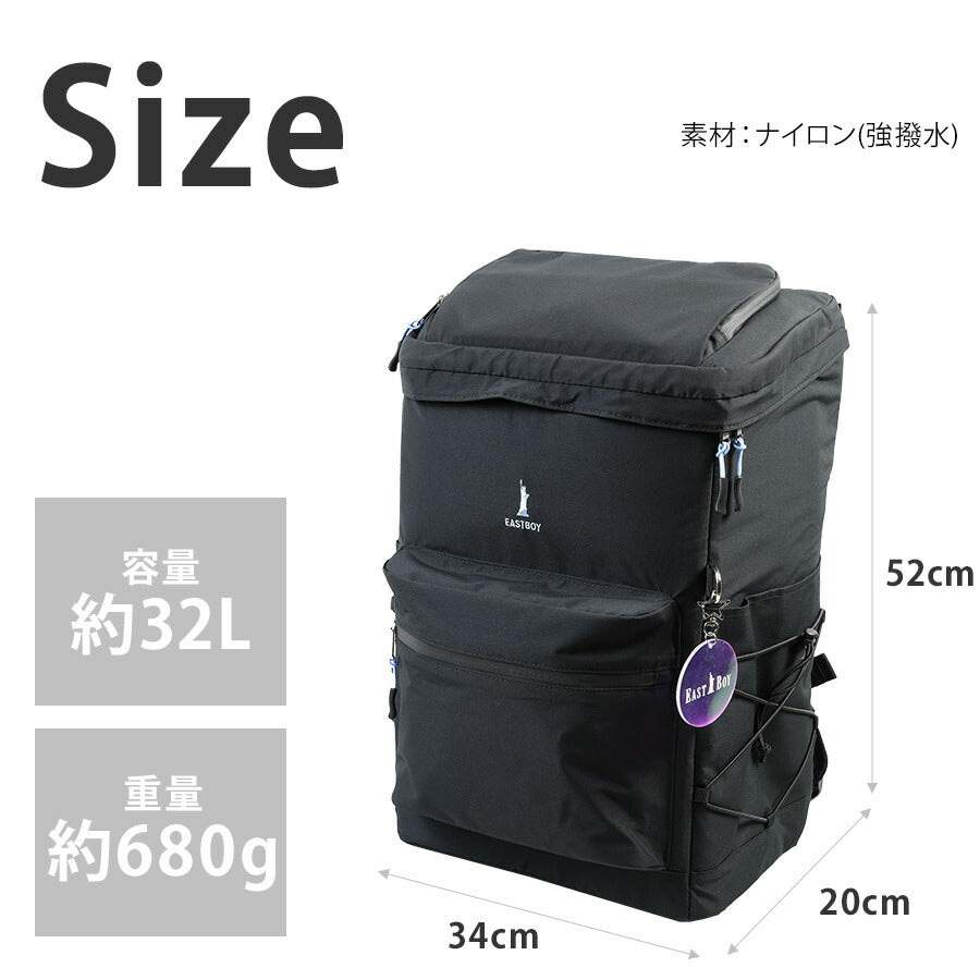 【EASTBOY】 リュック 大容量 eba90 キャンドル 32L リュックサック かばん バッグ 鞄 軽量 撥水 通学 学生 かわいい レディース ギフト プレゼント ブラック